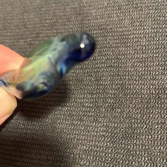 Abstract handmade hand blown glass pendant beautiful multicolor wearable art - Picture 12 of 16